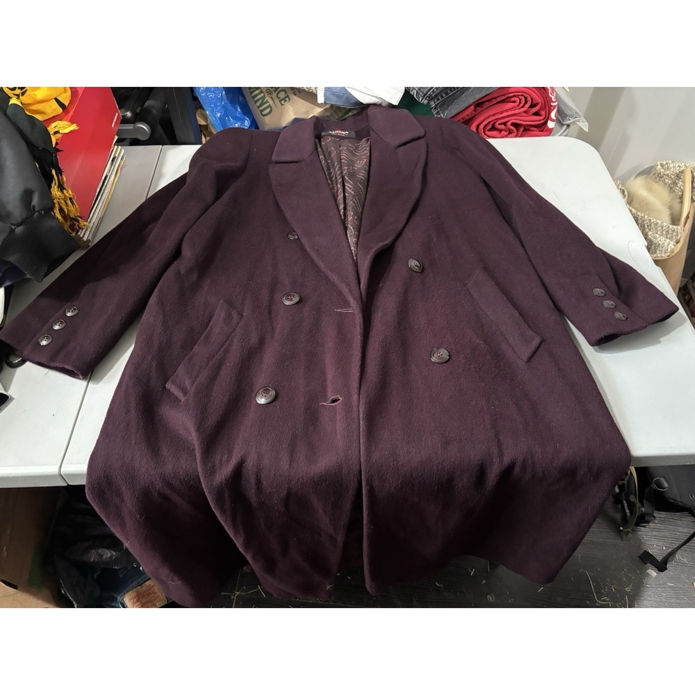 alorna‎ wool coat Burgundy Sz 14 Vintage